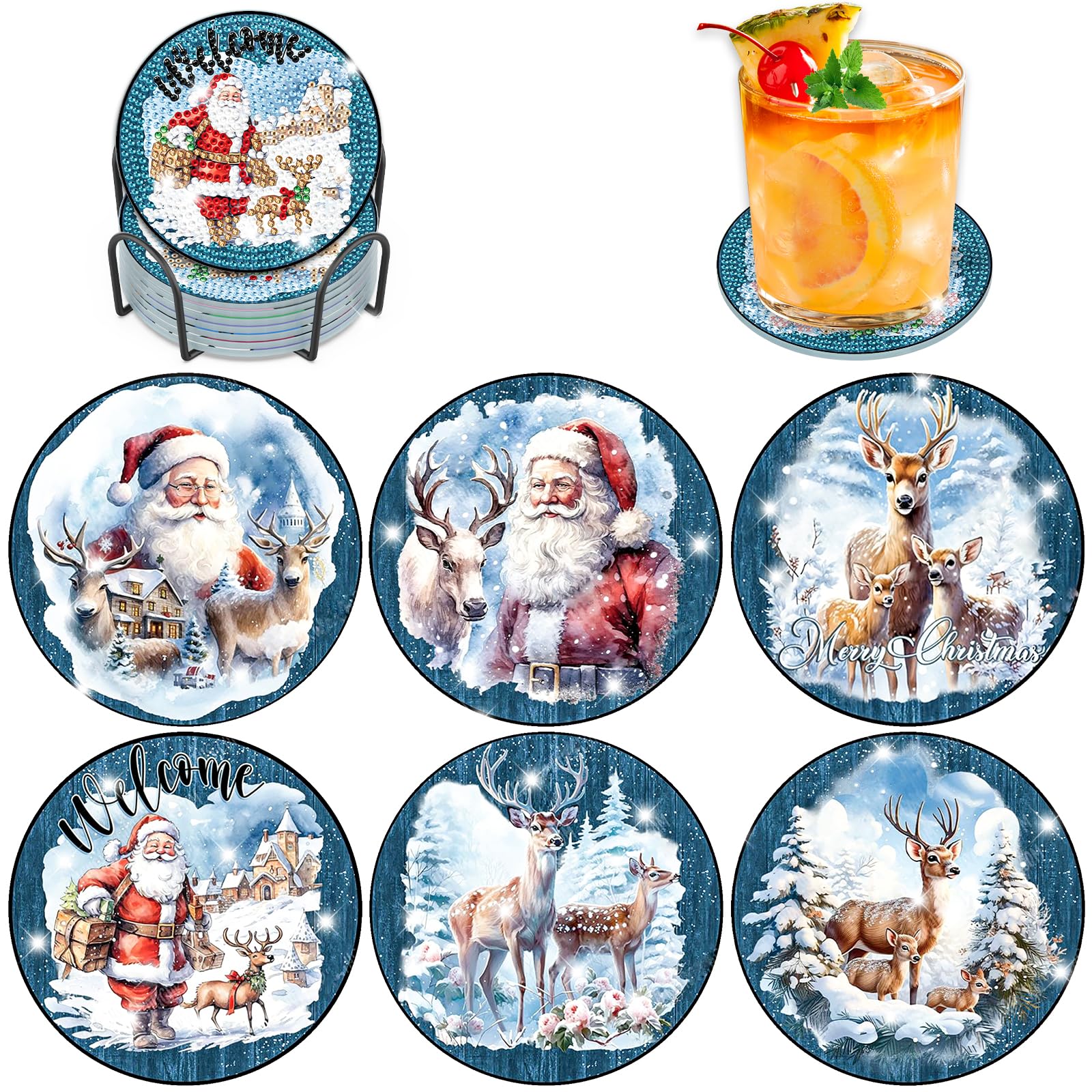DKDDSSS 6 Pièces Dessous de Verre, Diamond Painting sous-Verres, 5D DIY Diamant Peinture Dessous DKDDSSS 6 Pièces Dessous de Verre, Diamond Painting sous-Verres, 5D DIY Diamant Peinture Dessous