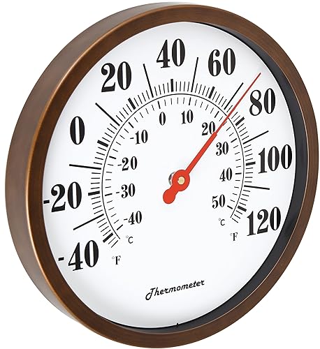 TERMOFLY 12.3 pulgadas nuevo acero premium interiorexterior termómetro inalámbrico decorativo