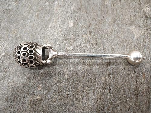 Miniatura 6 de Round Honey Spoon made of 925 Sterling Silver, Honeycomb Nature beauty design, Custom engraving spoon baby shower gift Nadav Art Handmade By Avi