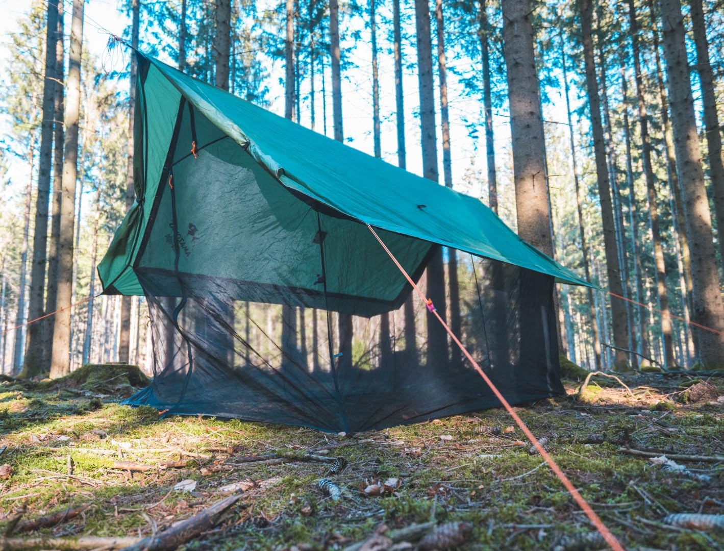 AMAZONAS Moskito Wing Tarp | Outdoor 2-in-1 Tarp Zelt mit Moskitonetz |  Hngematten Regen- & Windschutz | Nylon-Ripstop Tarp fr Wandern & Camping  | ...