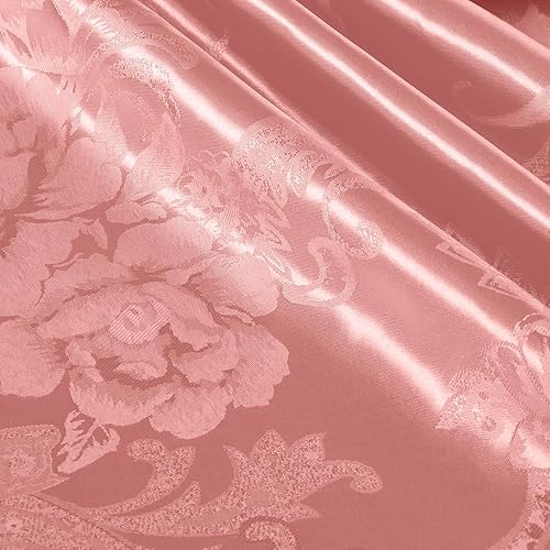 KKJIAF Tela jacquard satinada, 49 pulgadas de ancho con patrón de peonía brillante y sedosa tela de brocado para vestido, camisas, mantel, camino de