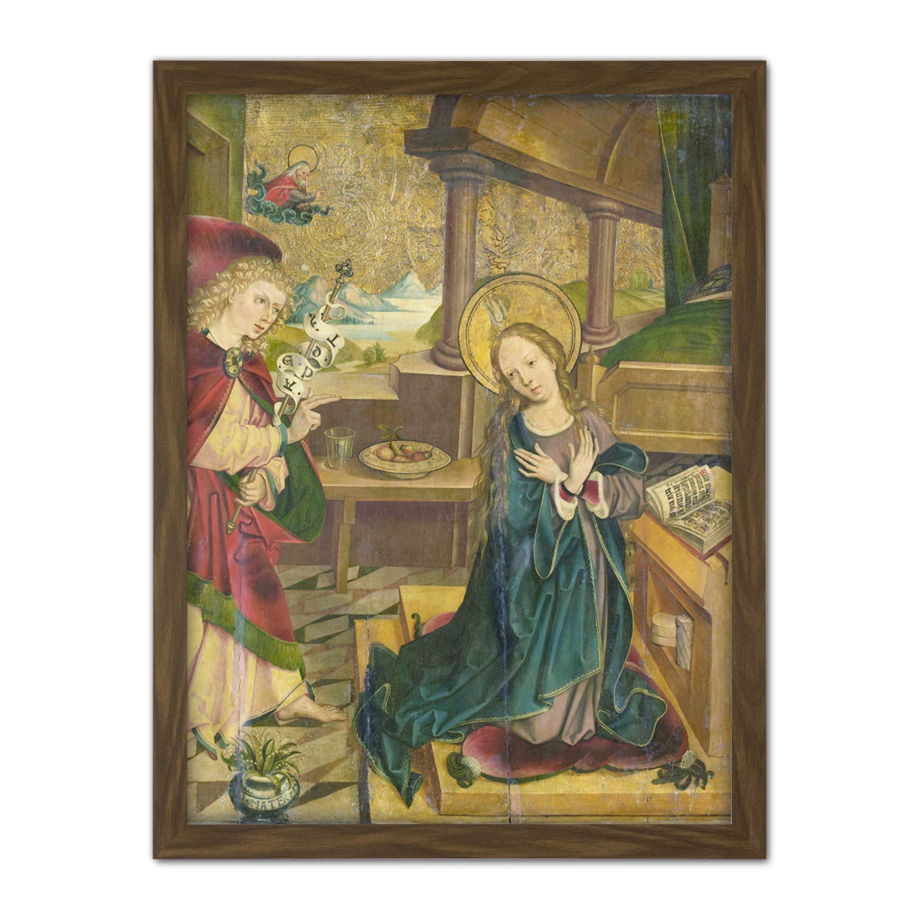 Artery8 Altaar Annunciation To The Virgin Painting Artwork Framed Wall Art Print 18X24 Inch