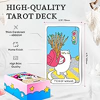 Vista 3 de Wyspell Cat Tarot Cards with Guide Book - Unique 78-Card Tarot Deck - Beginner Friendly - Beautiful & Modern Tarot Decks for Cat Lovers and