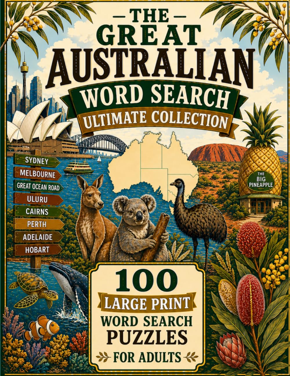The Great Australian Word Search Ultimate Collection: 100 Large Print Word Search Puzzles for Adults