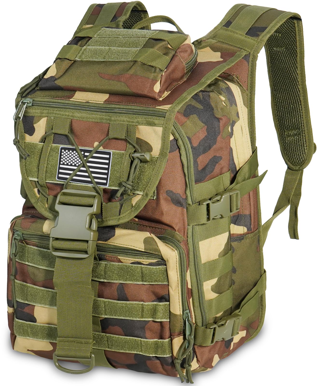 FEWOFJ Military Tactical Hiking Backpacks for Men, Survival Army Camo Rucksack for Camping Trekking