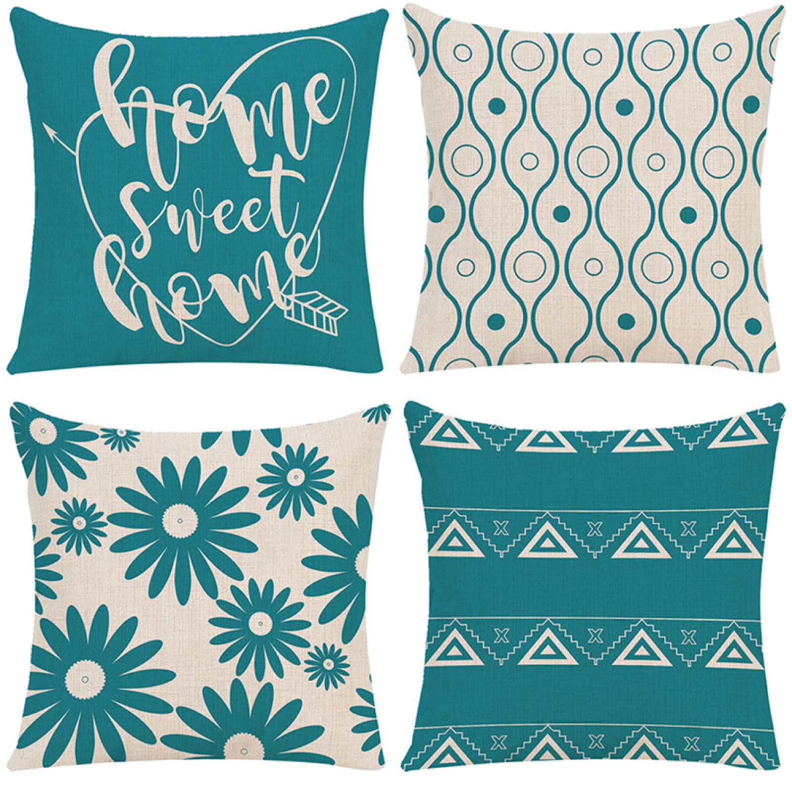 Housses de coussin de canapé en lin bleu ciel 50x50 pour un salon moderne et chaleureux