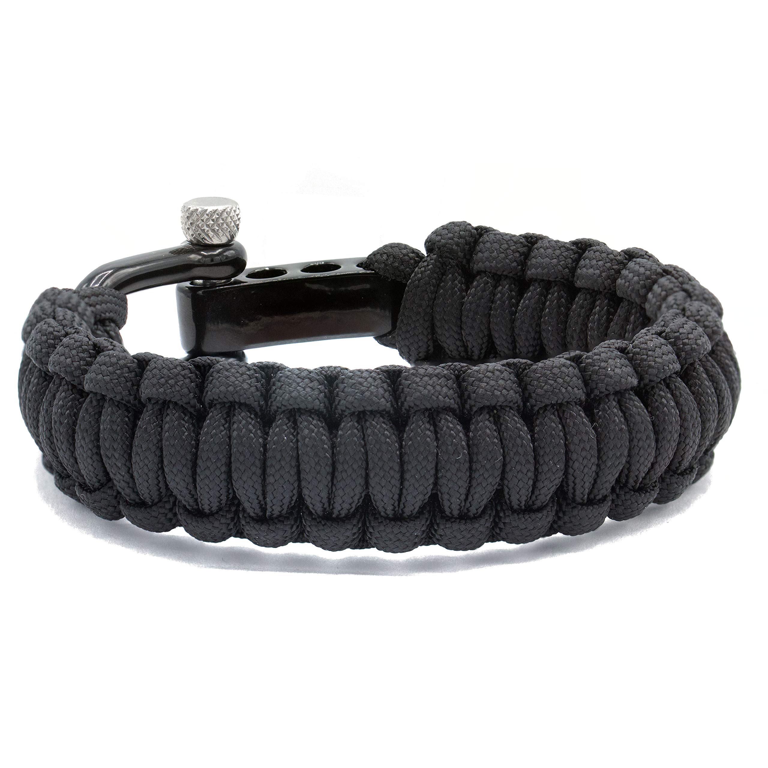 Bracelet paracorde | Bracelet de survie d'extérieur | Noir, Marron, Vert, Noir/Blanc | Fermeture rapide en acier inoxydable | Cadeau pour hommes | Survivalisst