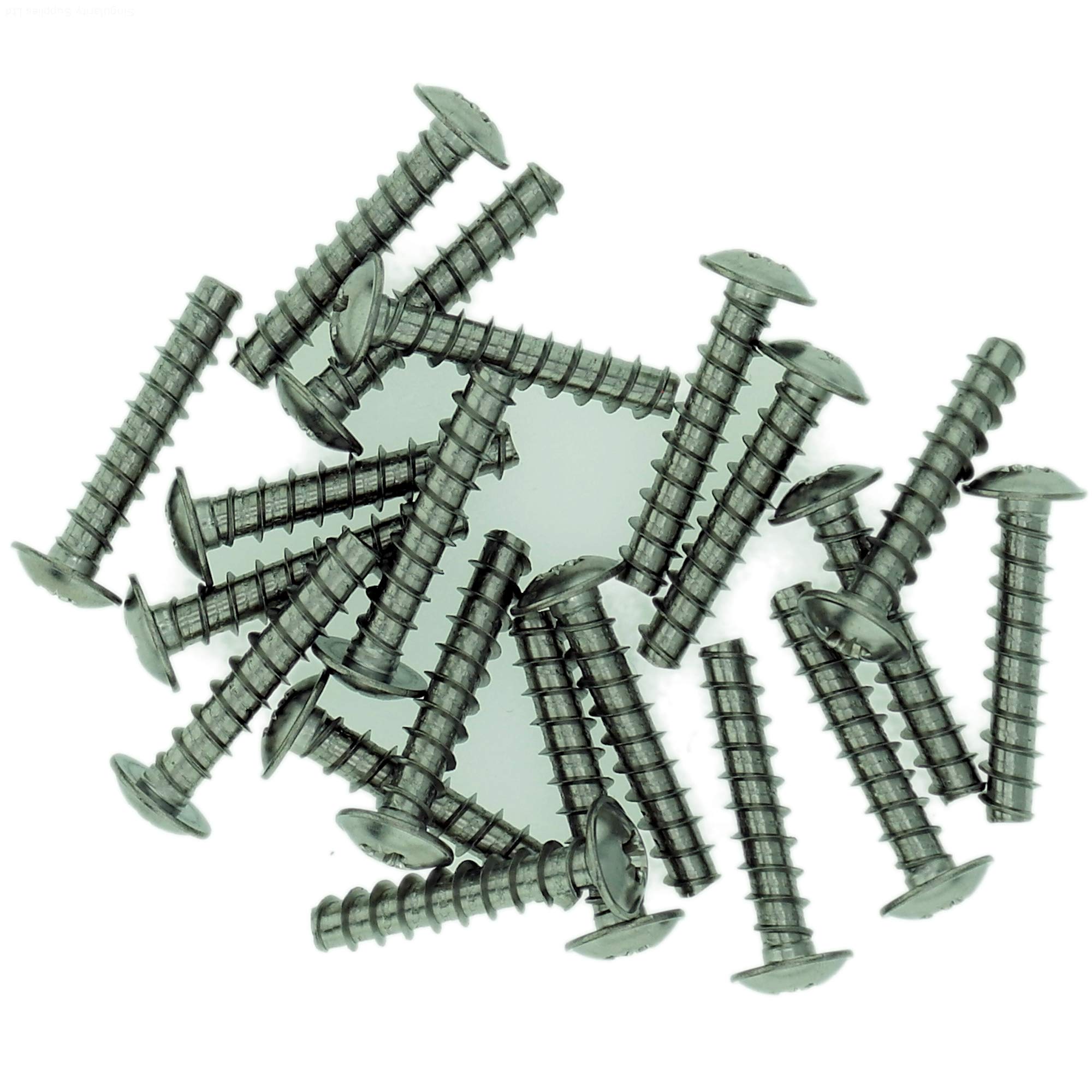Singularity Supplies D3.5 (3.5Mm X 25Mm) Pozi Pan Screws For Plastic (Flanged - Trilobular) - Stainless Steel (A2) (Pack Of 20)