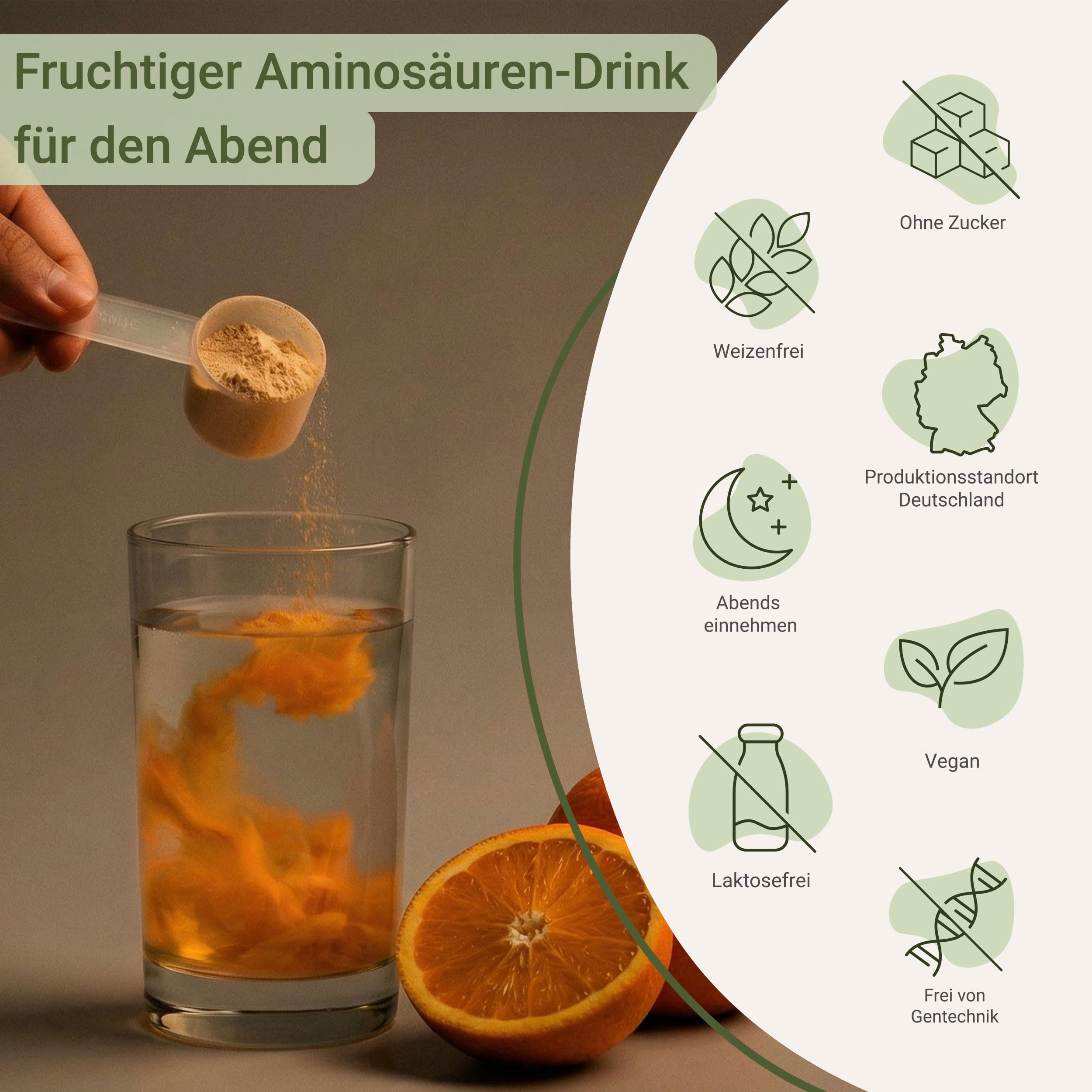 for you amino night I Pulver für die Nacht mit GABA, Lavendel, L-Glutamin, L-Tryptophan & Inositol I 391g versetzt mit Magnesium, Zink & Vitamin B6 | (Doppelpack Orange)
