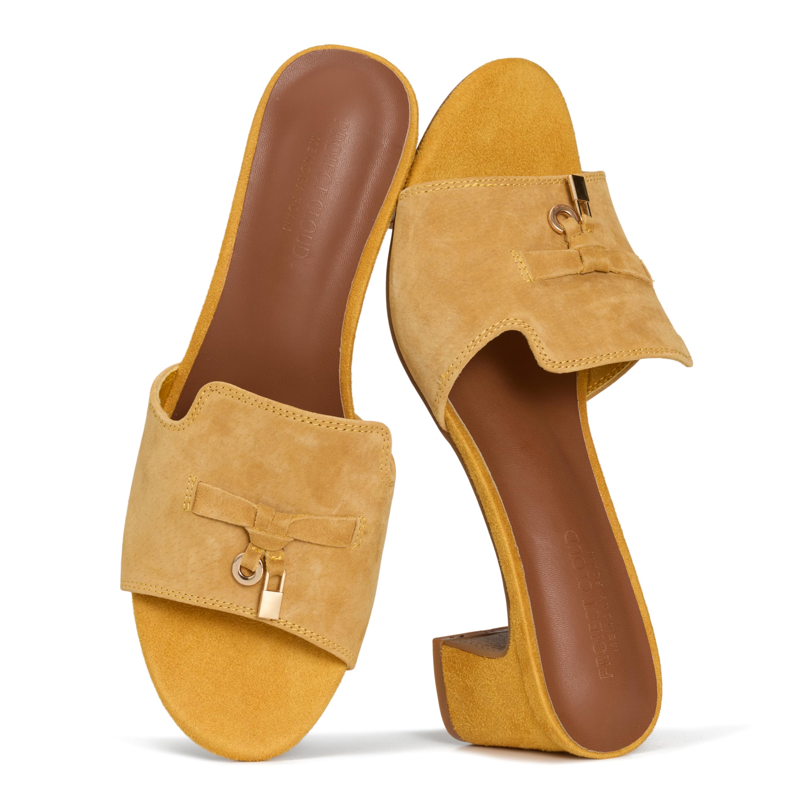 Project Cloud 100% Genuine Leather Sandals Women Footwear - Memory Foam Insole & Non-Slip Women Sandals Dressy - Lightweight Womens Heels Sandals - Slides for Women 2026 (Monaco) — view 9