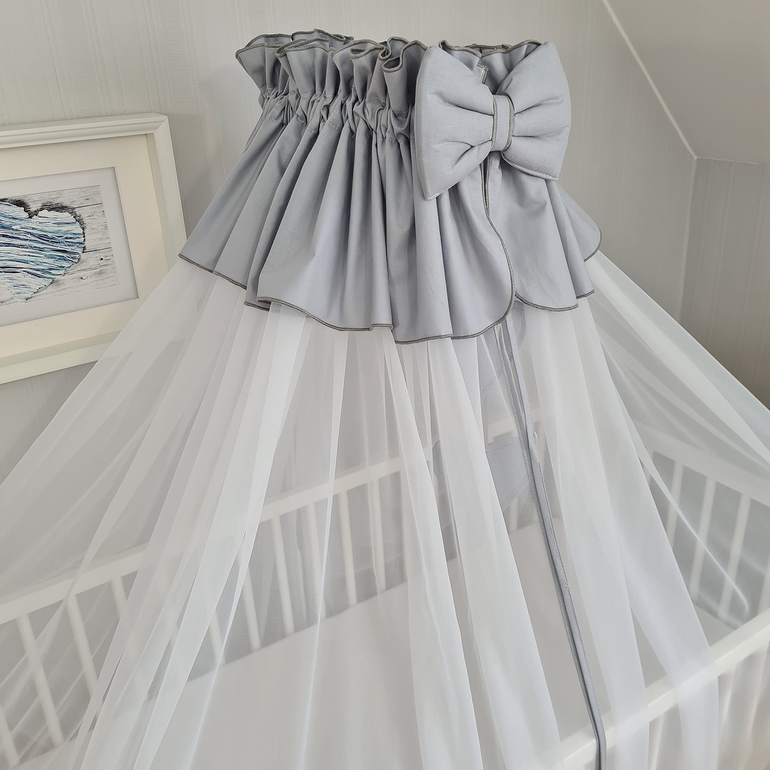 Moskitonetz, Betthimmel Himmel, Vollstoff Chiffon Chiffonhimmel 480cm (Grau)