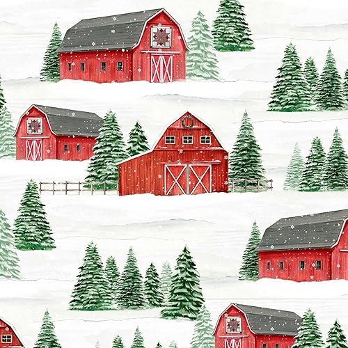 Wilmington Prints Country Cardinals Winter Scenic Multi, tela de The Yard
