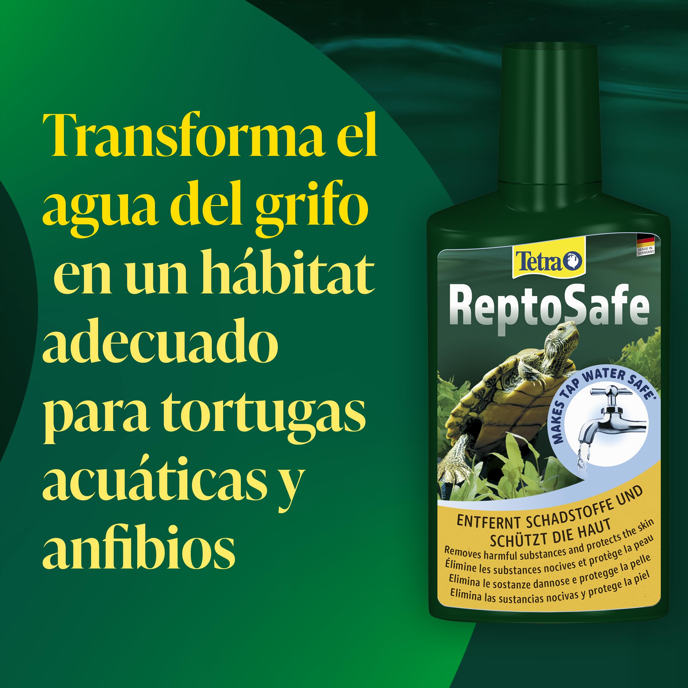 Tetra ReptoSafe 250 ml - Neutraliza los componentes nocivos y garantiza que el agua del grifo sea segura para los reptiles y anfibios acuáticos - 4