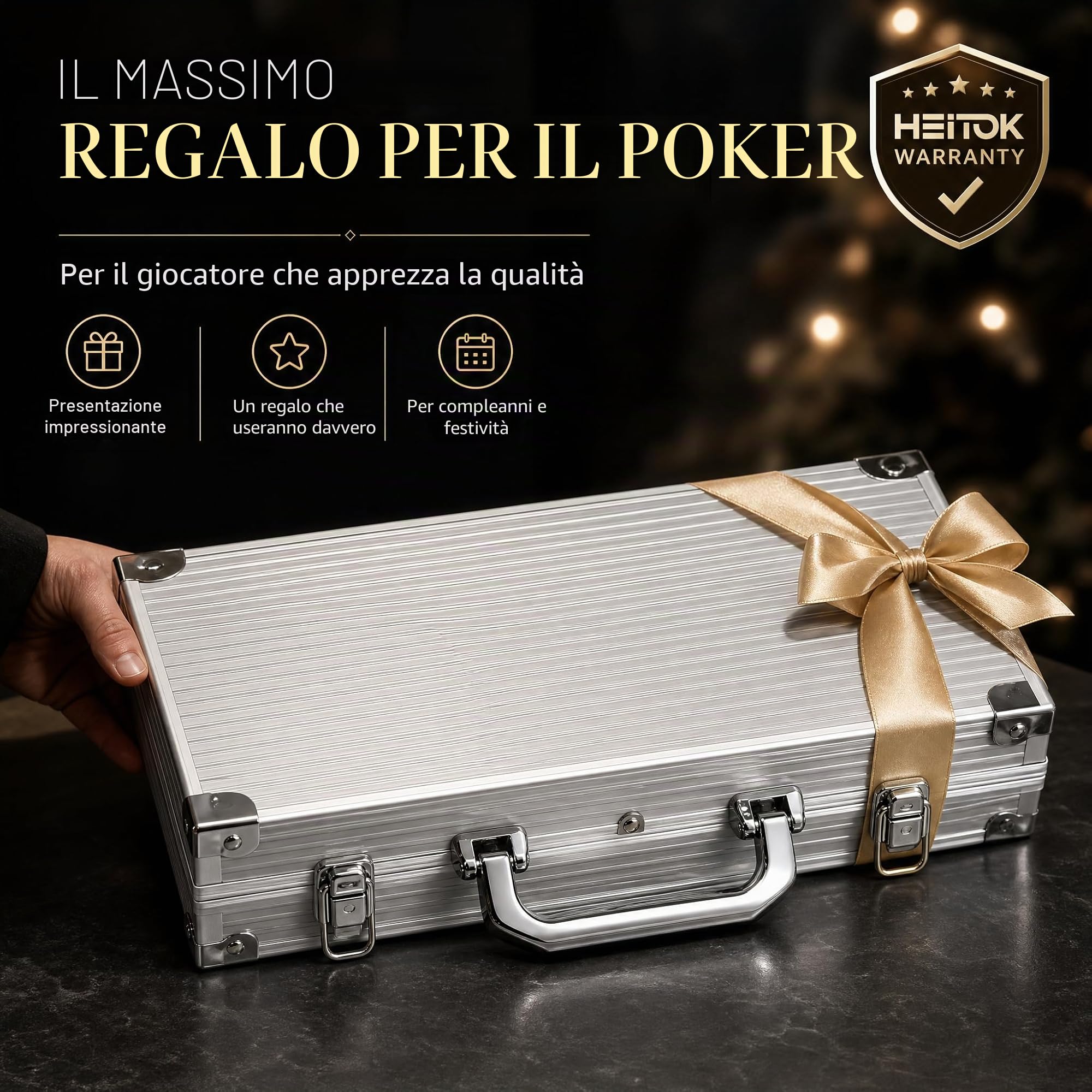Set Poker 300 Fiches 11,5g Nucleo Metallo - Valigetta Alluminio per Texas Hold'em Professionale