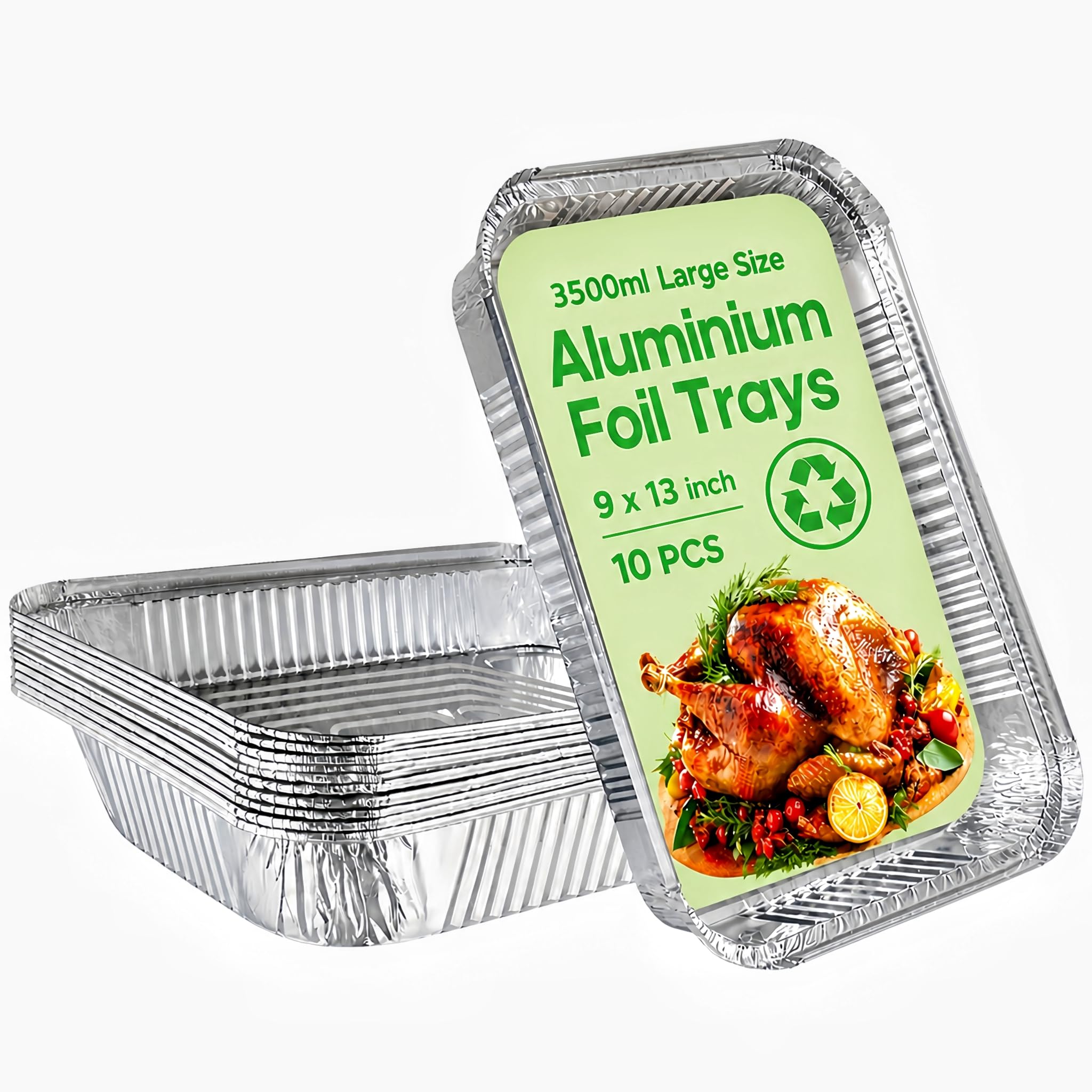 Foil エルドラージ13枚セット 10‑Pack Disposable Aluminium Foil Trays (32*22*5 cm), Heavy Duty
