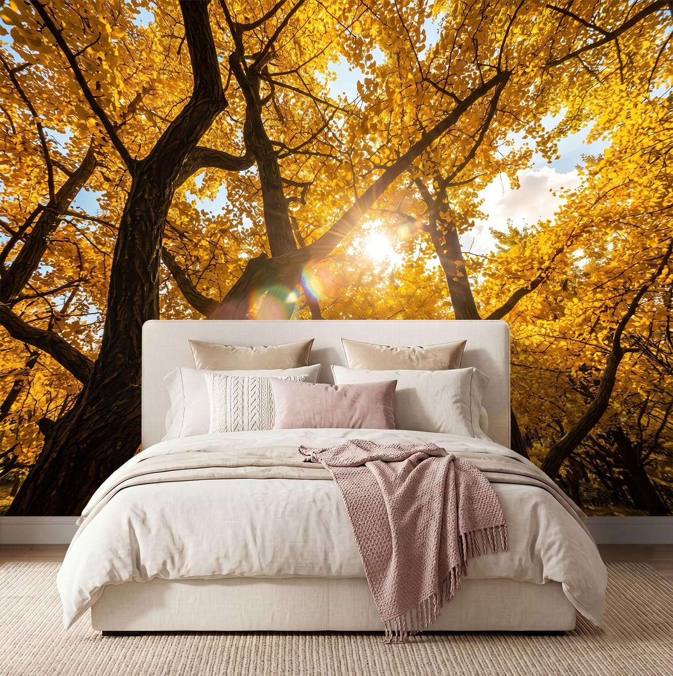 Pflanzen Ginkgobaum Wandtapete Vlies Fototapete 400x280 cm