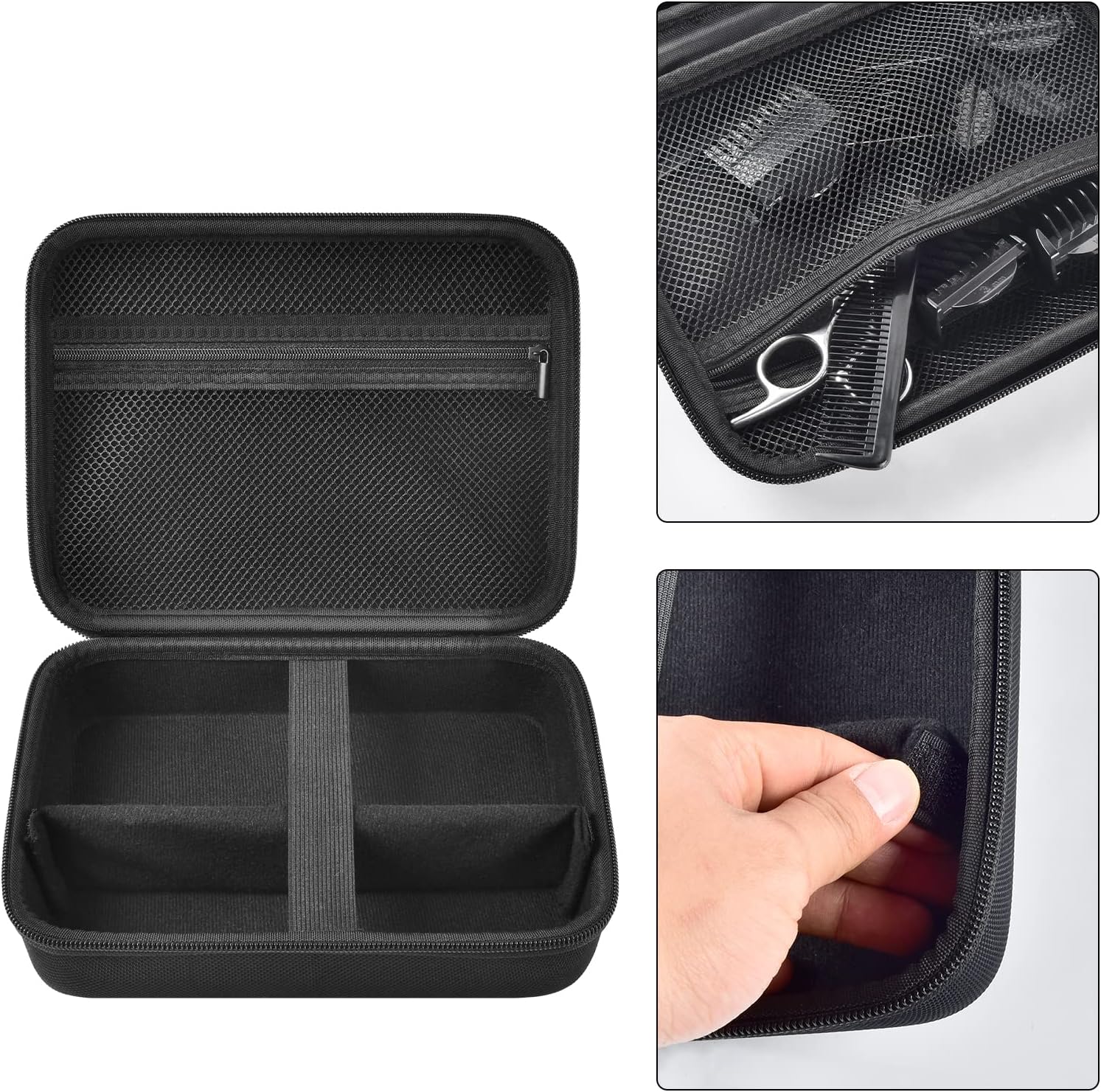 Comecase Case for Hatteker/for oneisall/for Ufre/for Limural Hair Clipper, Beard Trimmer Organizer Box for Men Hair Cordless Precision Shaver, with Inner Net Bag for Grooming Kit - Large(Case Only)