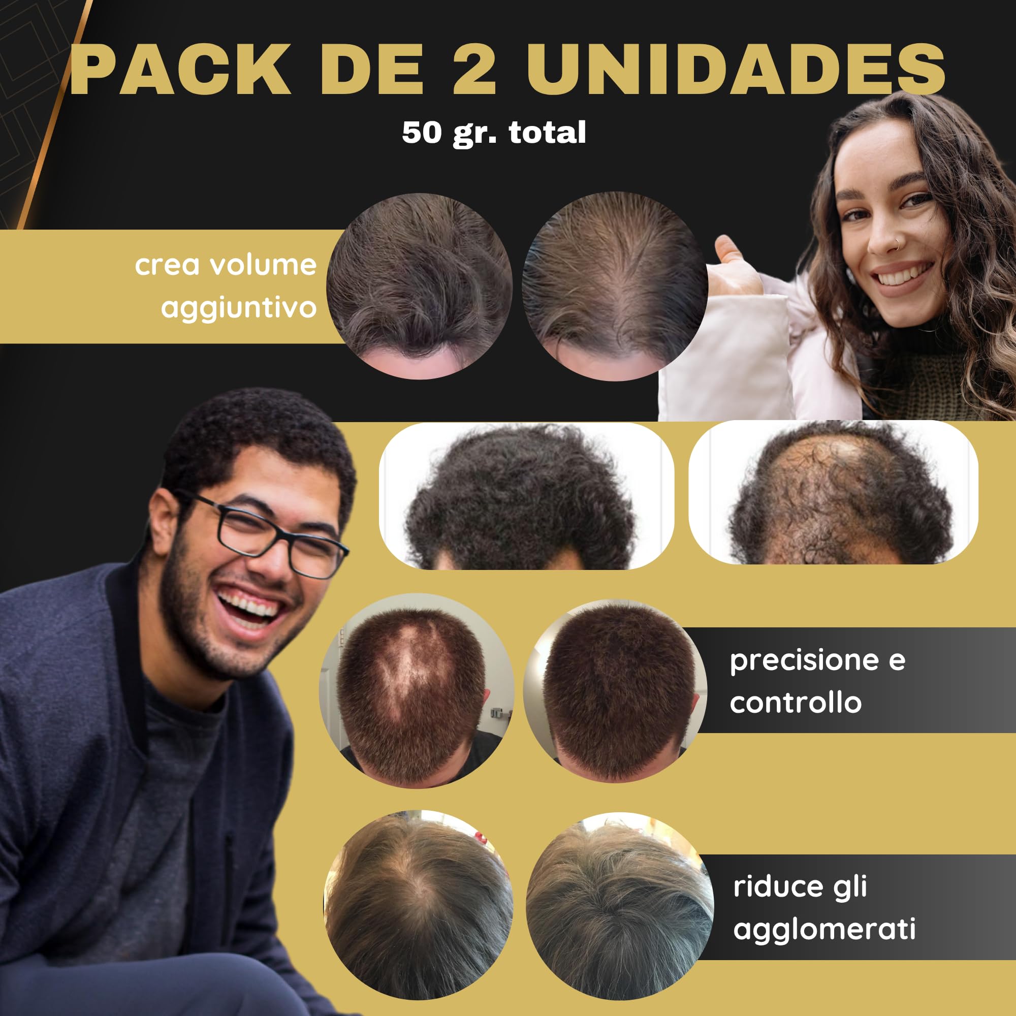 Salvathor Duran Fibre per Capelli 2x25g (50g Totale) - Polvere di Cheratina - Hair Fiber