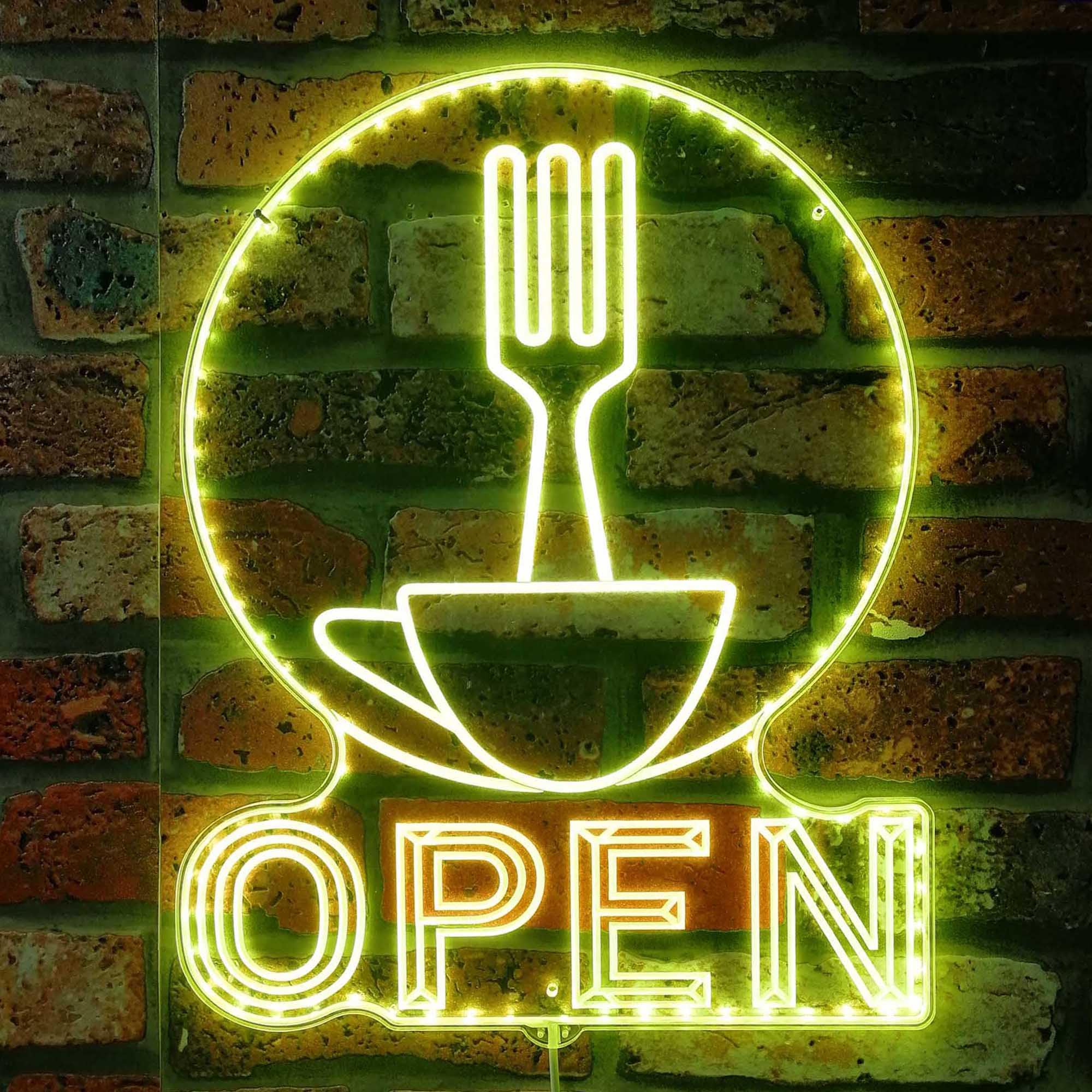 ADVPRO Open Cafe Restaurant Food RGB Dynamic Glam LED Sign - Cut-to-Edge Shape - Smart 3D Wall Decoration - Multicolor Dynamic Lighting st06s86-fnd-i0224-c