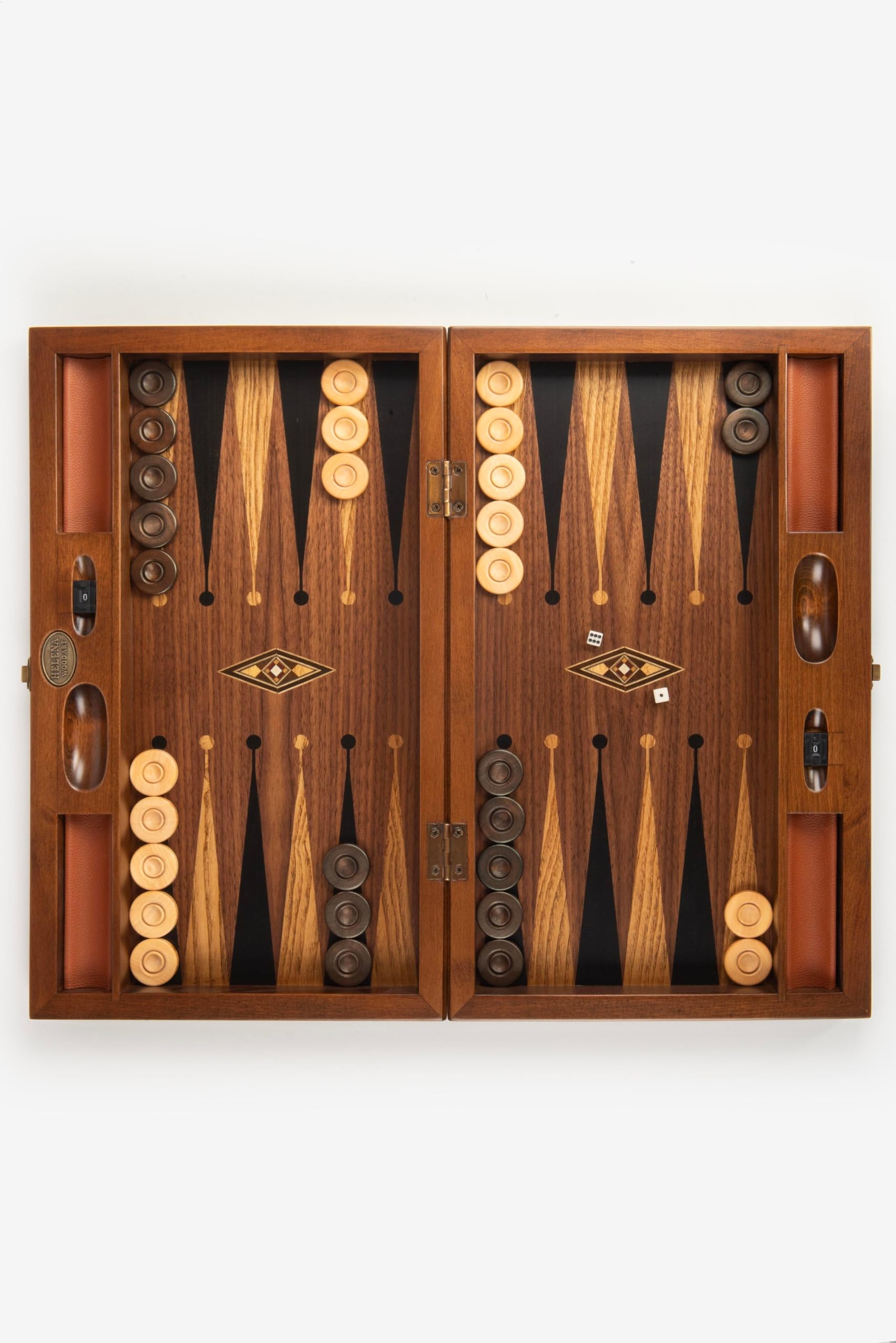 Helena Wood Art, Handgefertigtes Hochwertiges Backgammon Spiel aus Holz, Tavla, 100% Holz, Deluxe Edition, TricTrac