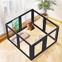 Vista 37 de FXW AuraSpace - Corral acrílico para perros de interior para cachorros y perros pequeños, 24 pulgadas, 12 paneles, negro