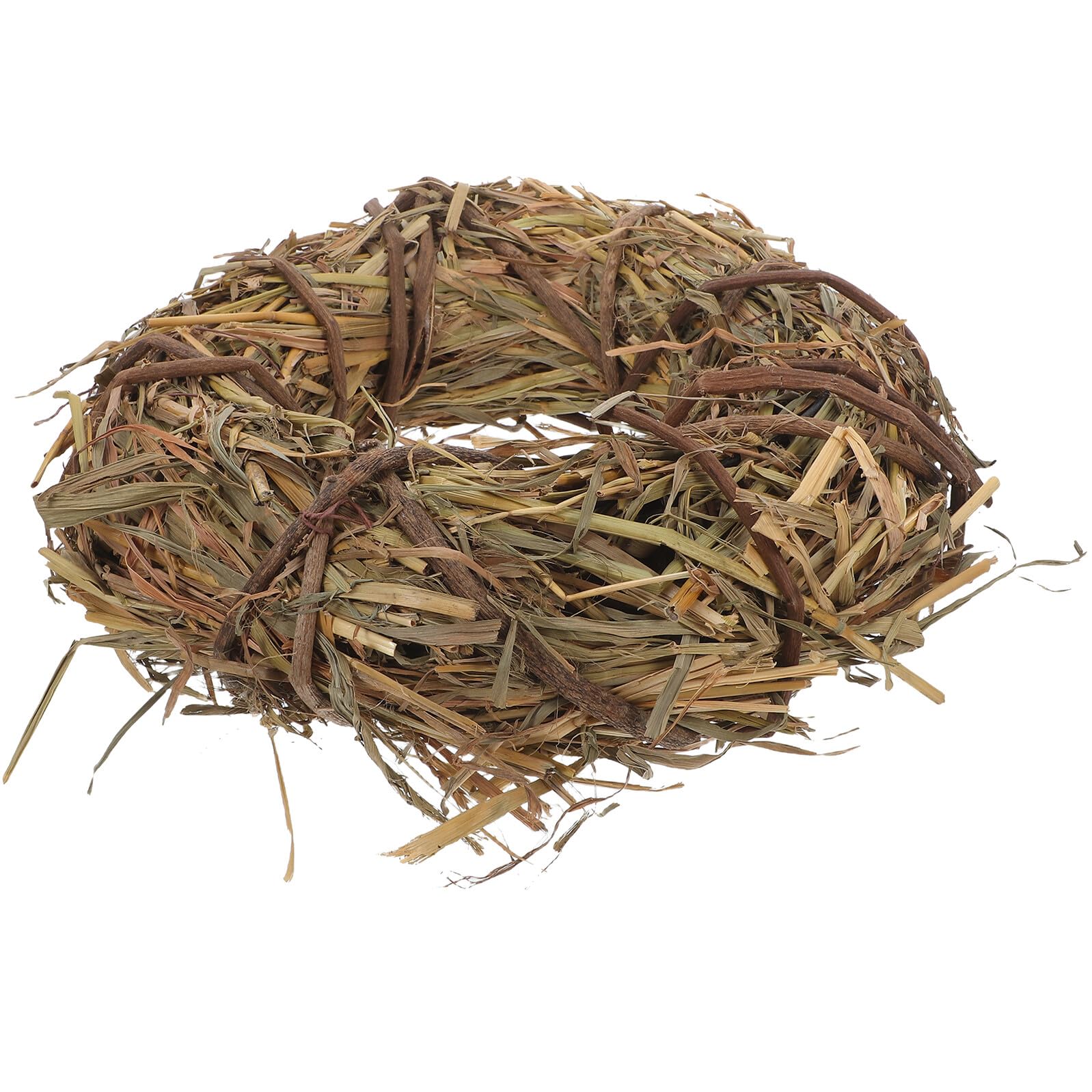Couronne de paille tressée à la main pour décoration de porte bohème chic