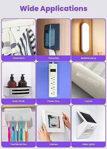 Miniatura 5 de IKeelsy Cinta de filamento de doble cara extraíble de 118 x 120 pulgadas cinta adhesiva de doble cara transparente y resistente cinta adhesiva para