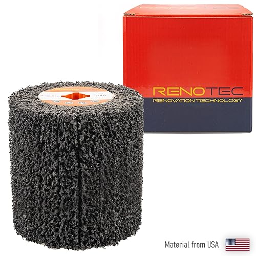 Miniatura 2 de Ruedas negras con solapa limpiadora, tambor de tira, 4.331 x 3.937 in, 4 pulgadas, para decapado, eliminación de óxido, pinturas, esmaltes,