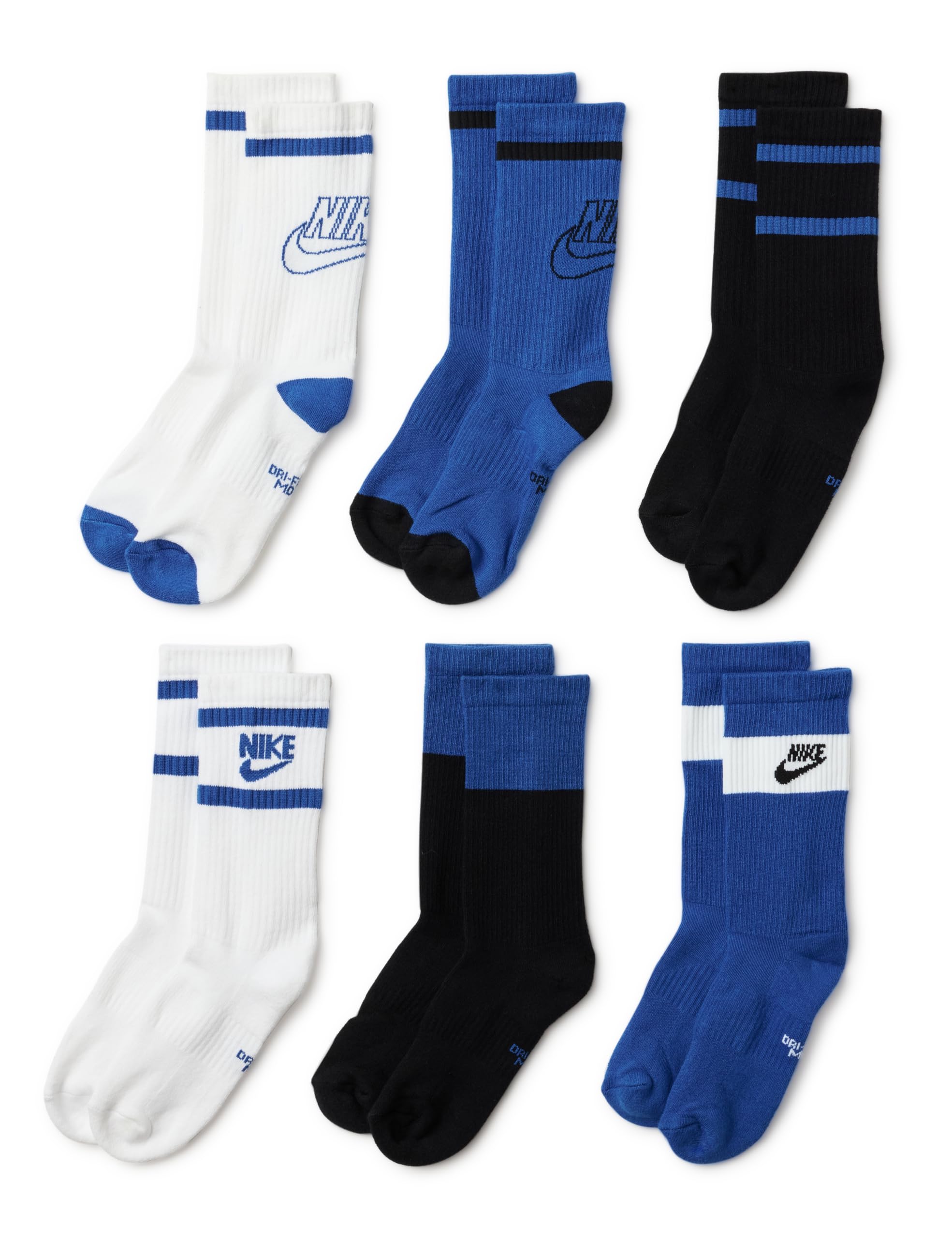 Nike Unisex Kids' Everyday Cushioned Crew Socks (6-Pack) | Boys and Girls