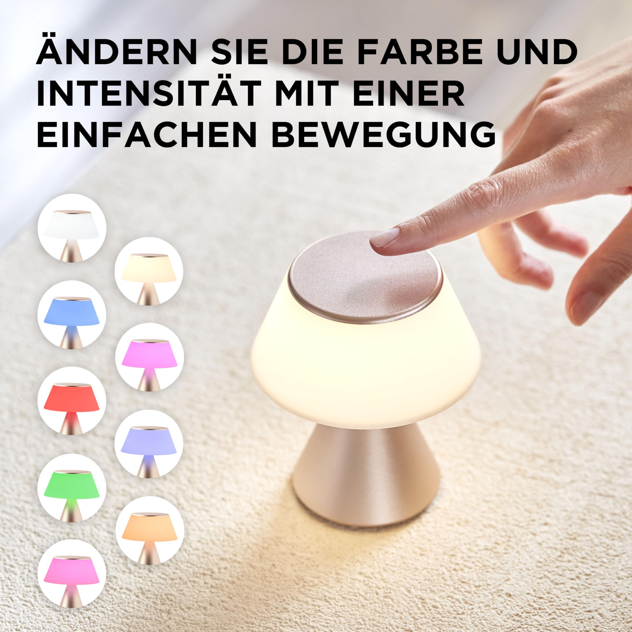 Lexon LUMA M LED-Schreibtischlampe, kabellose Tischlampe mit Dimmfunktion und Multi-Lampen-Synchronisation, 9 Lichtfarben für Büro, Schlafzimmer und Nachttisch, Rosa