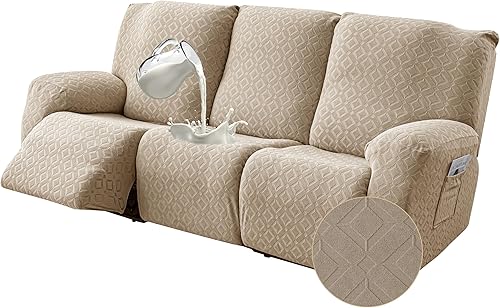 Vista 28 de Gennia Funda Impermeable para Sofá Reclinable, Fundas Elásticas para Sofá Reclinable con Bolsillos, Fundas Lavables para Sillón Reclinable Lazy Boy