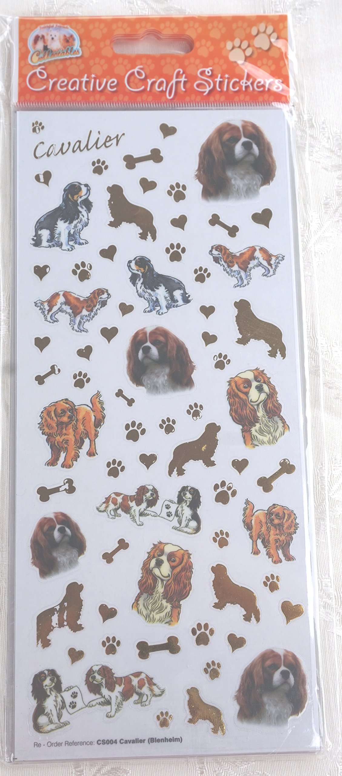 Faithful Friends Blenheim Or Ruby Dog Breed Craft Stickers - Cavalier - Blenheim & Ruby & Tri - For Scrapbooking, Card Craft Etc