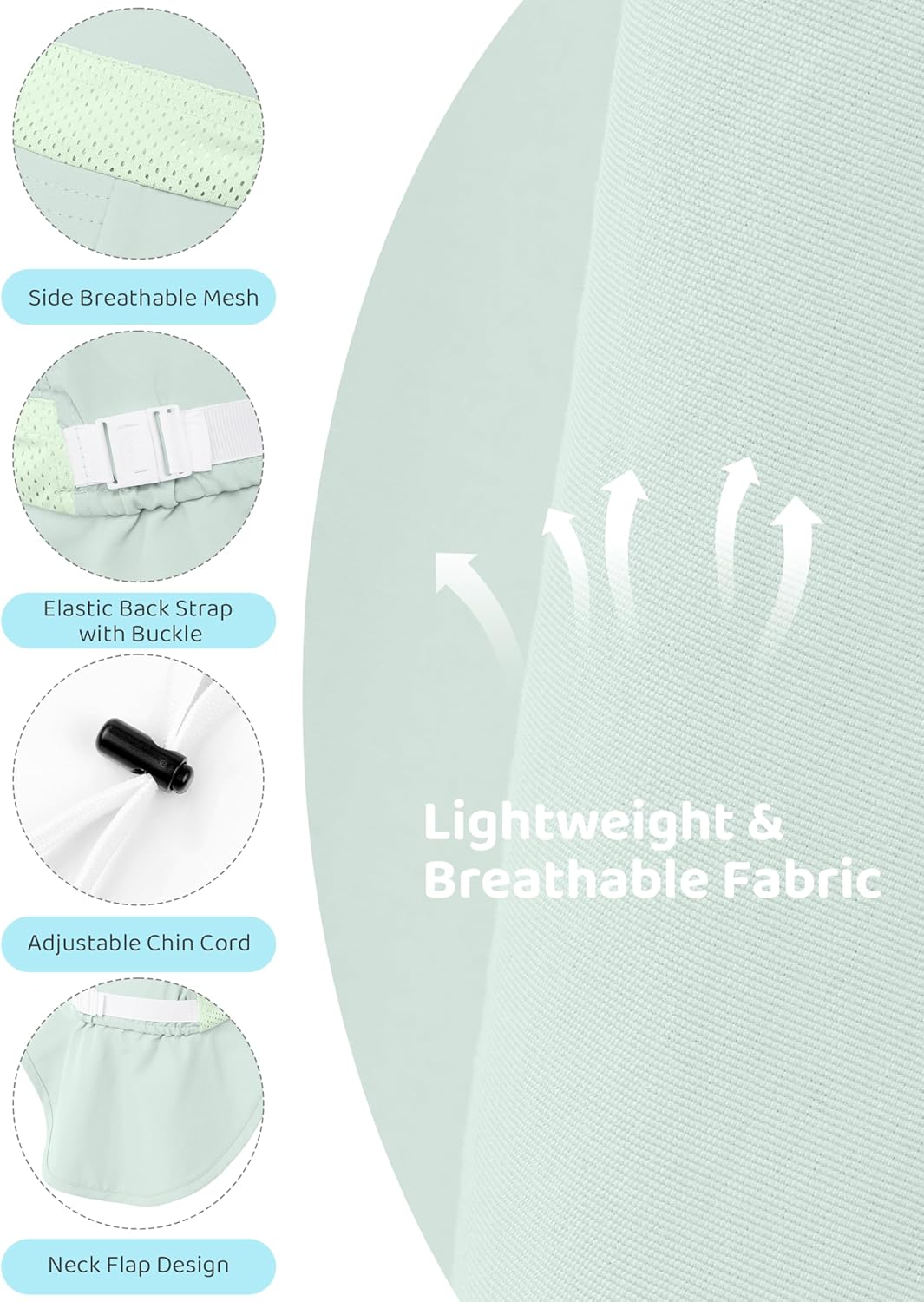 Cooraby 2 Pack Baby Sun Hat for Boys Girls Kids UPF 50+ Summer Adjustable Beach Hats with Bucket Wide Brim for Toddlers - Image 3