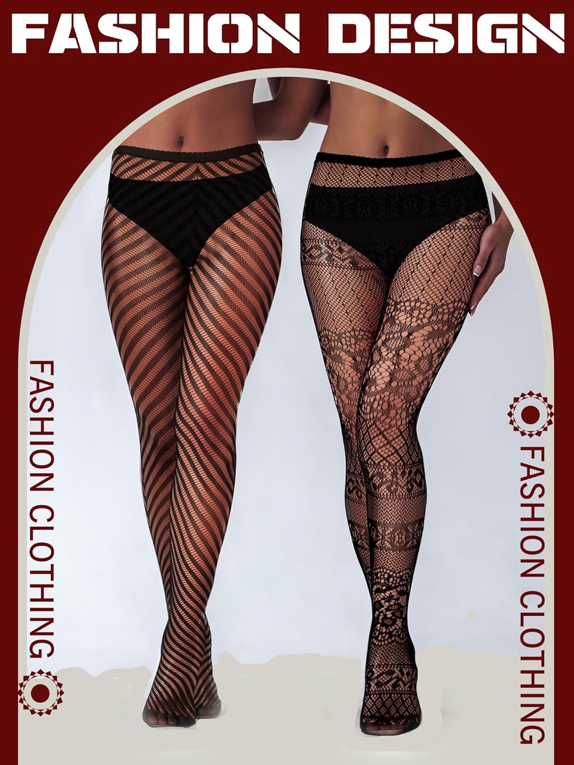 Skylety 6 Pairs Women Plus Size Fishnet Suspender Pantyhose Thigh High Stocking Garter Belt Lingerie Tights for Women S-XXXL - Image 5