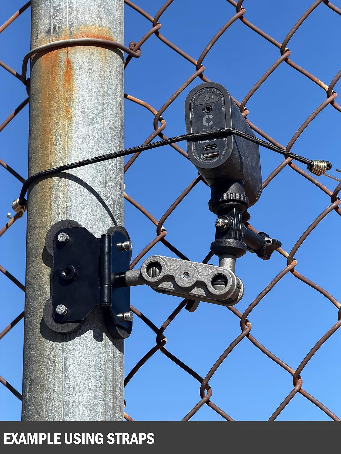 Nakedcellphone Magnetic Fence Post Mount for Gamechanger Cell Phone, iPhone | Also Fits GoPro, Mevo Start - Ideal for Recording Baseball, Softball, Tennis, Pickleball - Wonder Straps Included