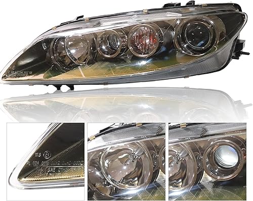 Miniatura 2 de TBVECHI Para 2006 2007 2008Mazda 6 Conjunto de faros delanteros halógenos Reemplazo del lado izquierdo del conductor, lente transparente de carcasa