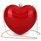 Clear Acrylic Clutch Evening Purse Heart Shaped Bags for Women Transparent Novelty Small Mini Handbag Crossbody Bag