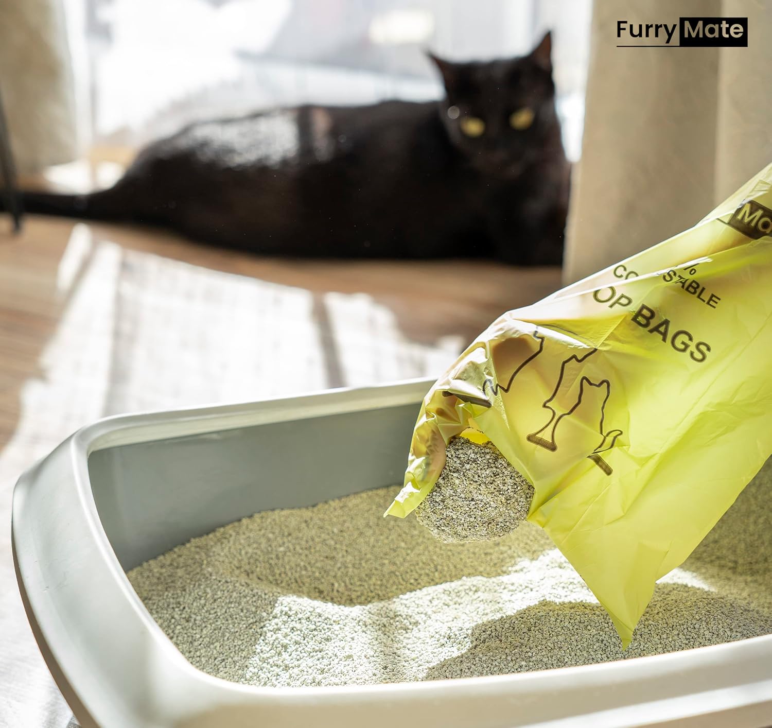 Furry Mate Cat Poop Bags Compostable Clumping Litter Waste Bags 120