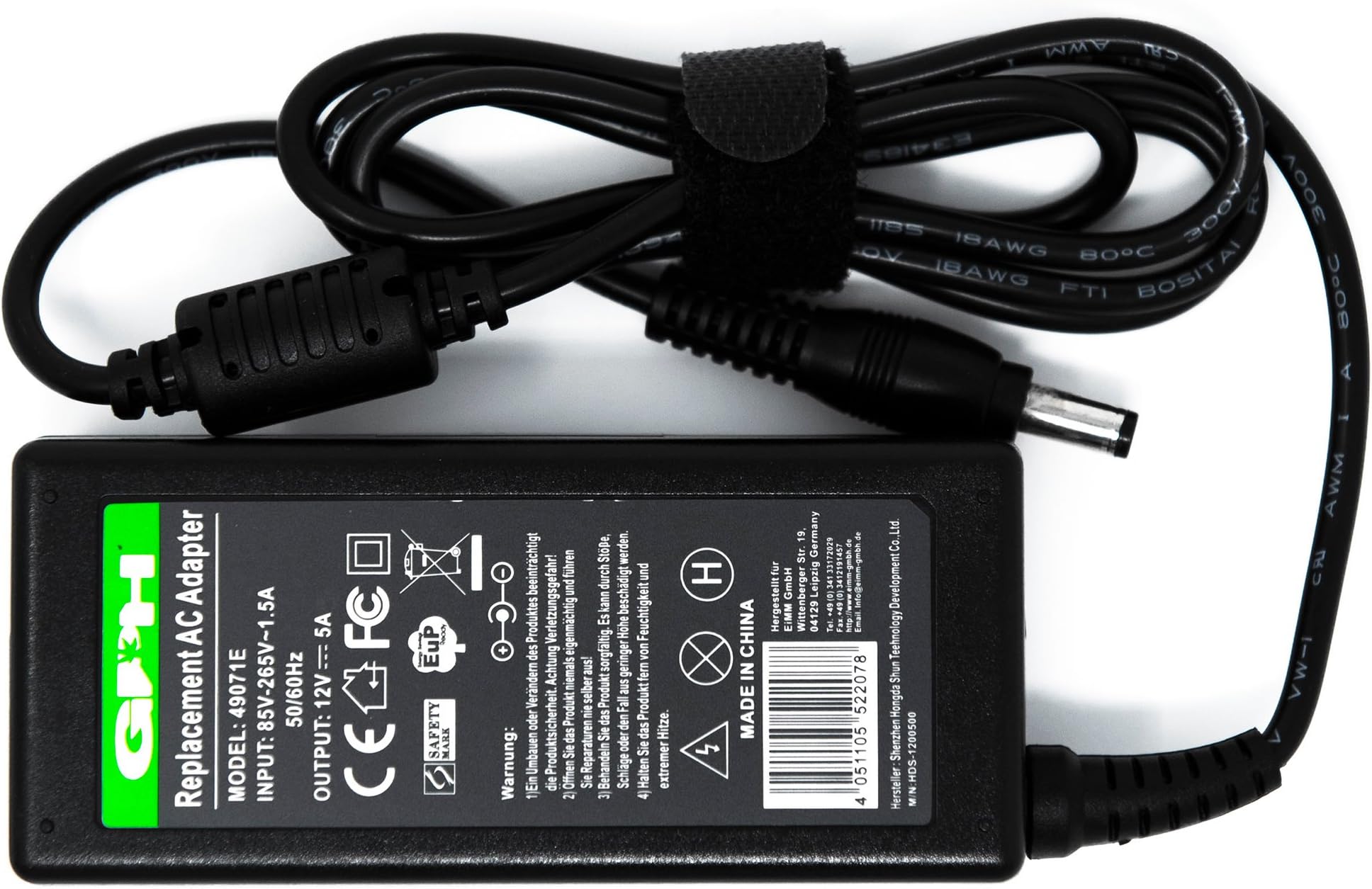 GPH® 49071E LED Strip Power Supply 12 V 5 A 5.5 * 2.5 mm ADAPTER LED DRIVER TRANSFORMER FOR LED SMD RGB Stripe LCD TFT Monitor From AOC Series: LM520 LM720 LM729 LM800 LM914 Laptop Ultrabook Tablet Chargers Charger AC Adaptor 60 W AOC Series: LM520 LM720 LM729 LM800 LM914 Laptop Hitachi Series: LCDs with a power rating at 12 V 5 A 60 W or Below Laptop Ultrabook Tablet Chargers Charger AC Adapter 60 W