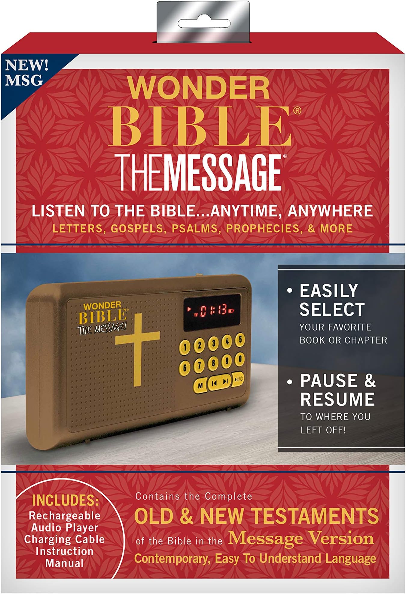 The Message MSG- The Audio Bible Player That Speaks, Message Version, Old & New Testament, As Seen on TV