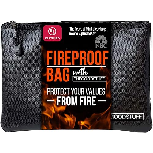 Fireproof Money Bag for Cash (10" x 13") – Waterproof Document Holder with Zipper, Protects Important Papers, Passports & Valuables from Fire & Water – Secure Storage for Home, Office & Travel