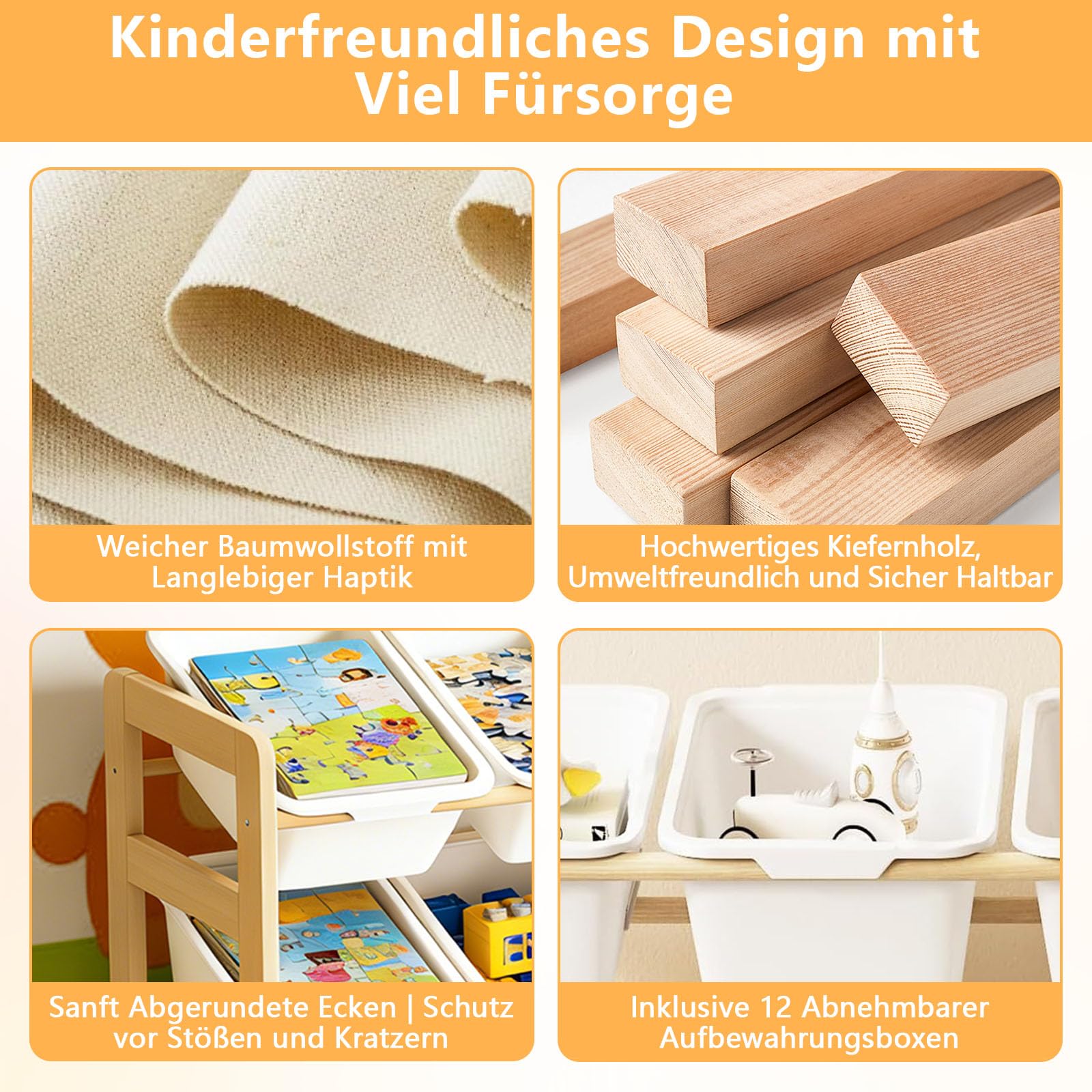 Spielzeug Organizer mit Bücherregal,Kinderregal aus Holz mit 12 Behältern | Spielzeug Aufbewahrung für Kinderzimmer,Einfache Montage,Aufbewahrungsbox für Schlafzimmer und Raumdekoration,122 x 28 x 80cm