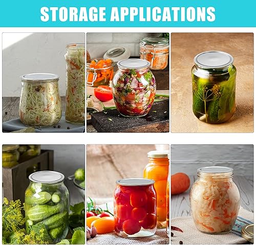Miniatura 6 de Tapas de conservas de boca regular, 100 tapas de metal tipo frasco de vidrio de 2.756 in para botes de conservas de bola, Kerr, tapas a granel,