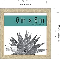 Vista 4 de MCS Gallery Essential - Marcos de fotos, juego de marcos de pared para galería de fotos, grano de madera natural, 8 x 8 pulgadas, paquete de 2