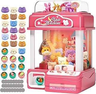 Kids Claw Machine, Large Candy Vending Grabber, Prize Dispenser Toys for Girls and Boys, Electronic Claw Game Machine for Party Birthdays with Lights Sound, Includes 30 Toys and 25 Game Coins