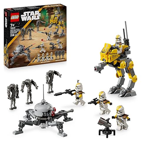 LEGO Star Wars 75431 Battle Pack 327° Star Corps di Clone Troopers - Giocattolo da Collezione con 4 Minifigure, 3 Figure di Droidi e un AT-RT - Regalo per Bambini da 7 Anni Fan della Vendetta dei Sith