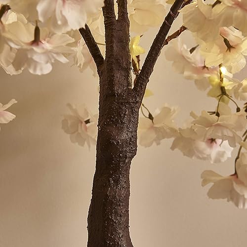 Miniatura 6 de LITBLOOM Árbol de cerezo iluminado de 4 pies, guirnalda de luces de cerezo y árbol bonsái, 18 pulgadas