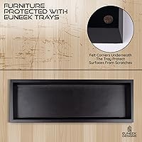 Vista 4 de Bandeja de madera negra – Vanidad, bandeja de tanque de inodoro de baño, organizador de encimera, almacenamiento de perfumes o joyas, velas