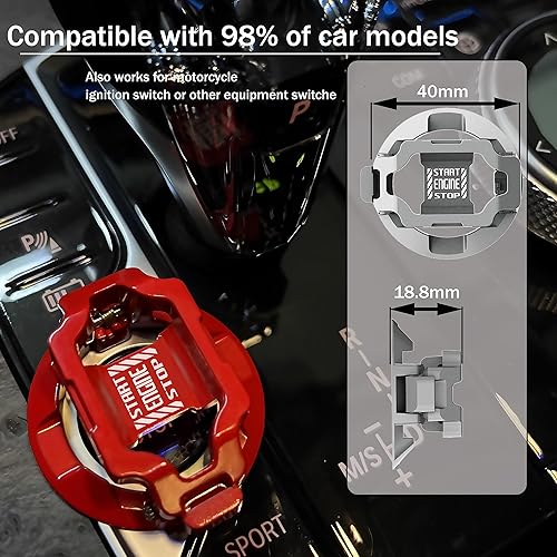 Miniatura 4 de Cubierta para botón de arranque a presión del motor del automóvil, cubierta para botón de arranque, cubierta de botón de encendido, protector