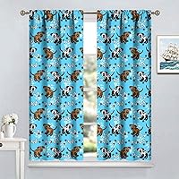 Vista 133 de Cortinas opacas con estampado de patas de perro, estampado de patas de perro y huesos, tratamiento de ventana, cortinas con aislamiento térmico